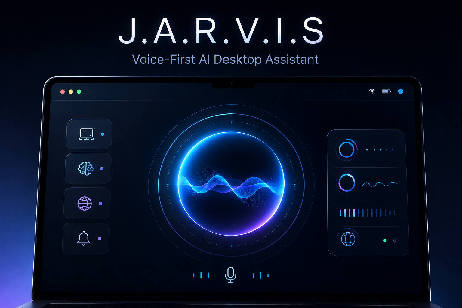 Clean UI screenshot of the J.A.R.V.I.S application.
