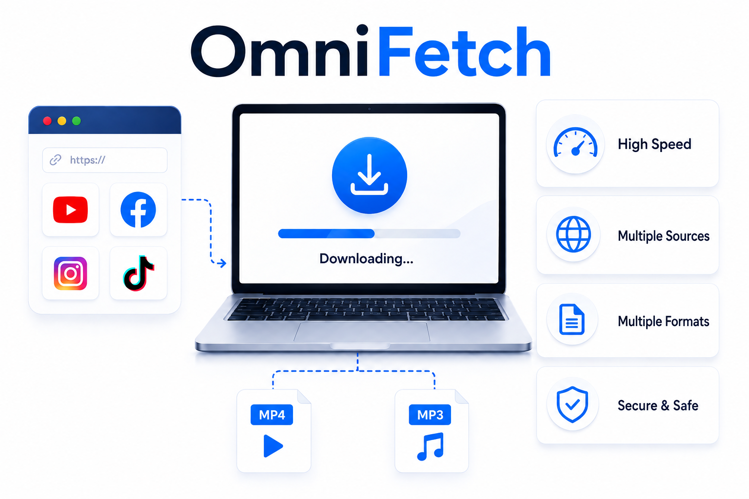 Clean UI screenshot of the Omni Fetch application.