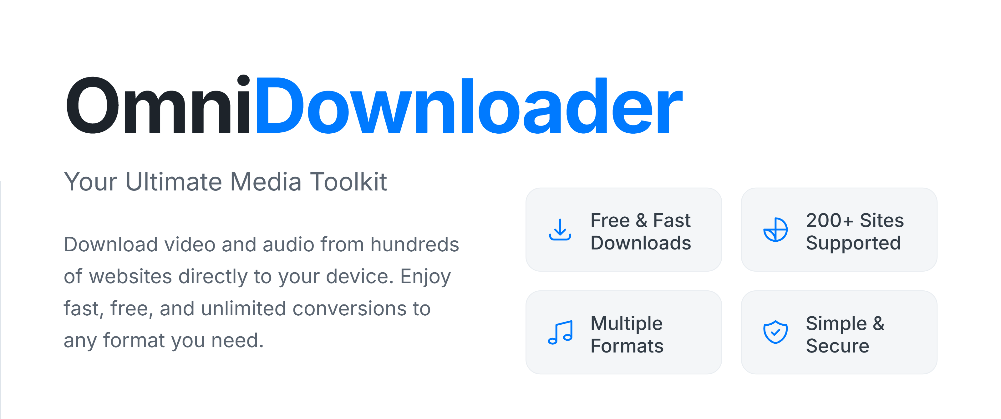 A clean screenshot of the Omni Downloader web application UI.